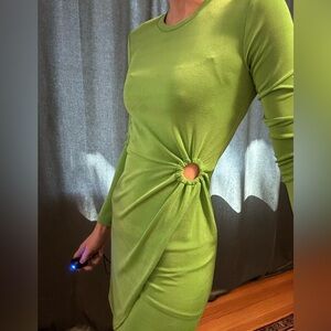 Green body con mini dress